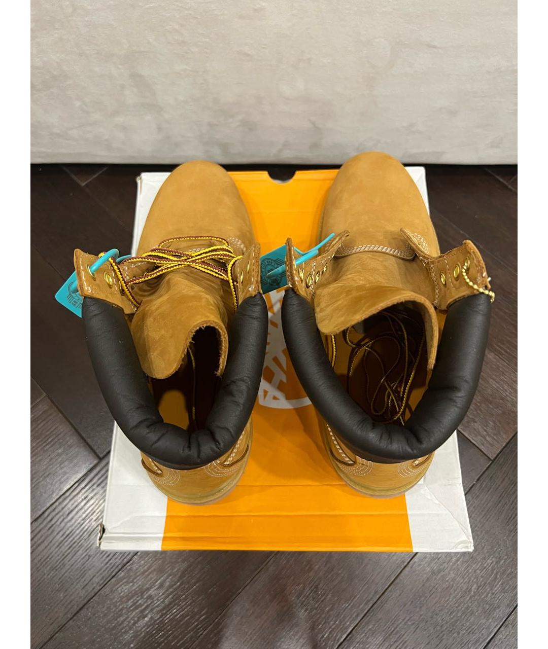 TIMBERLAND Горчичные нубуковые высокие ботинки, фото 2