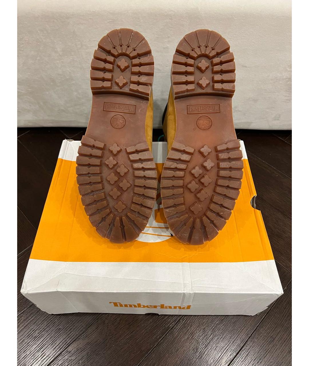 TIMBERLAND Горчичные нубуковые высокие ботинки, фото 4