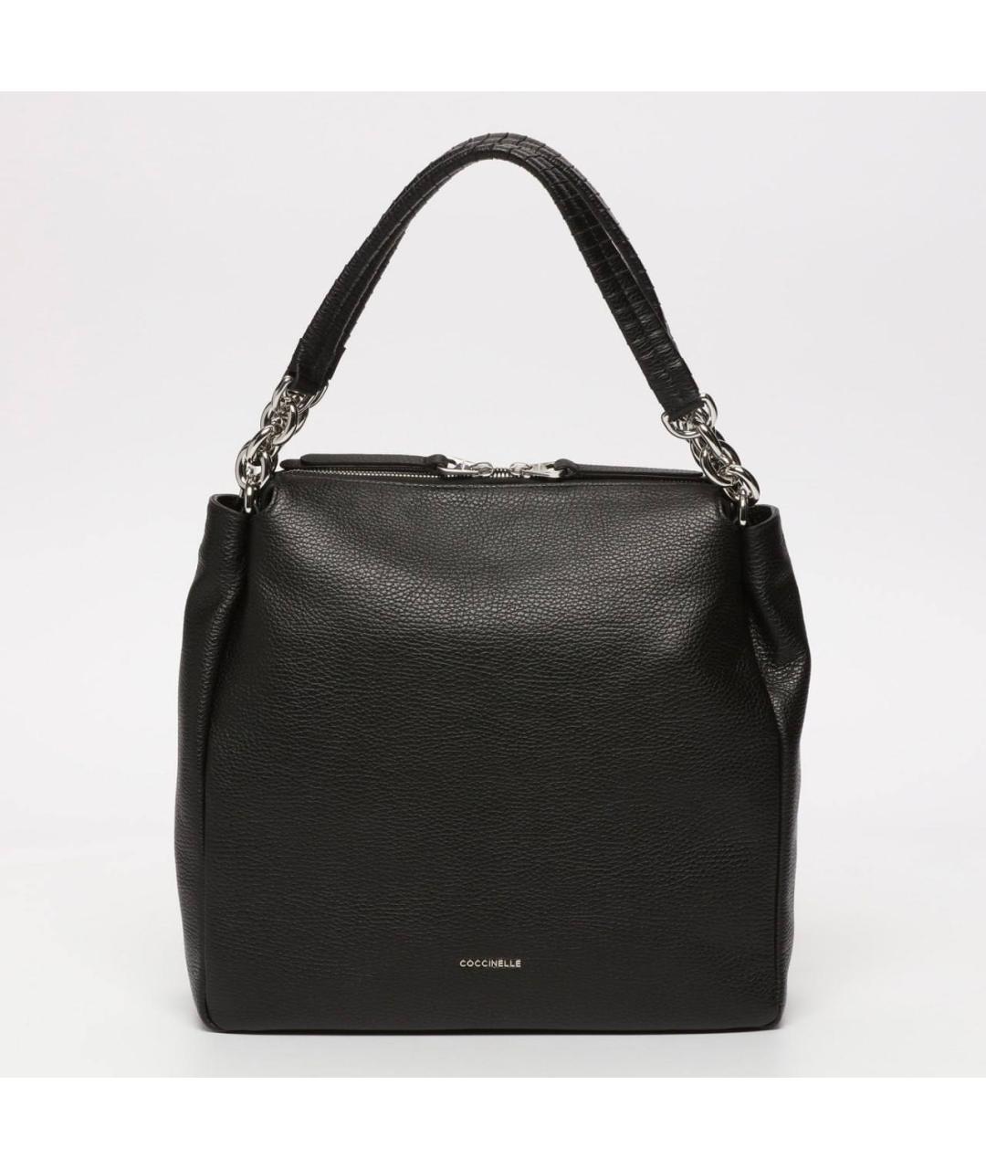 COCCINELLE Черная кожаная сумка с короткими ручками, фото 5
