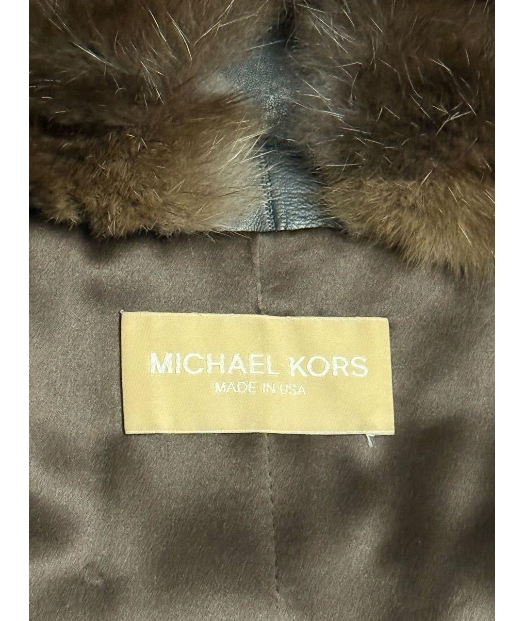 MICHAEL KORS Коричневая меховая шуба, фото 4