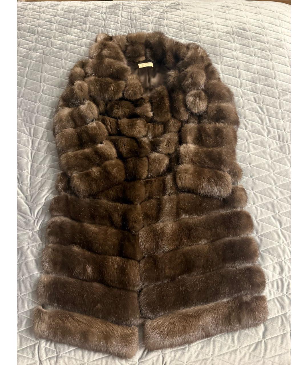 MICHAEL KORS Коричневая меховая шуба, фото 7