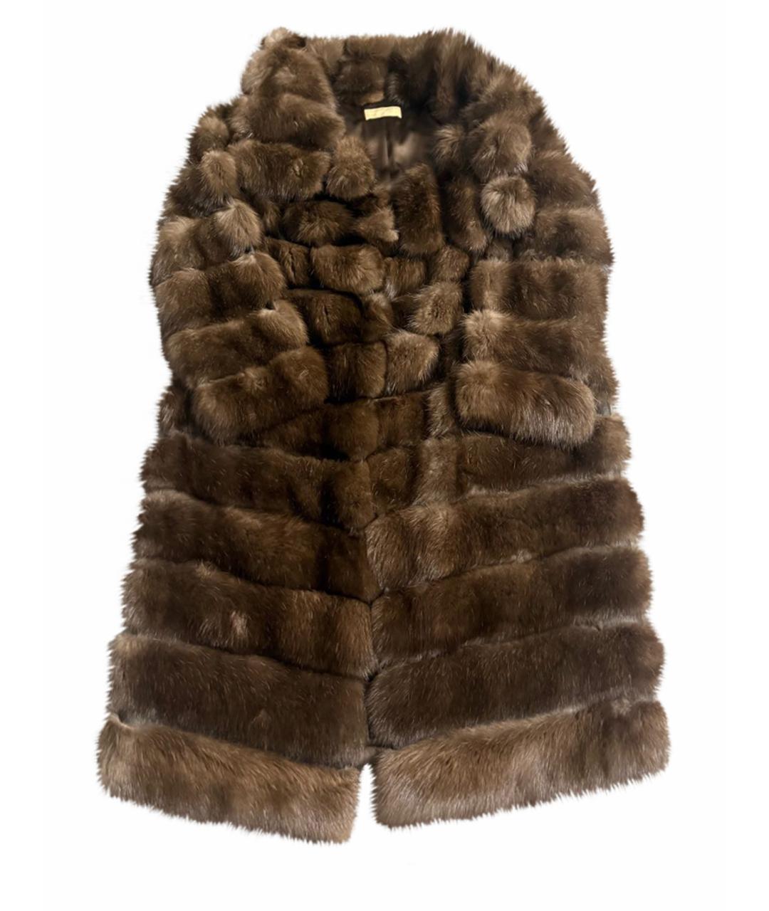 MICHAEL KORS Коричневая меховая шуба, фото 1