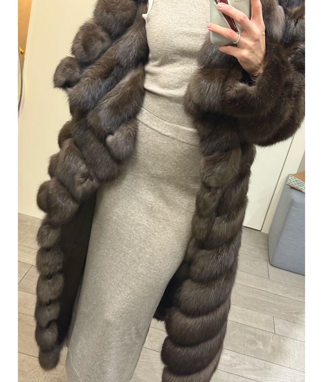 MICHAEL KORS Коричневая меховая шуба, фото 5