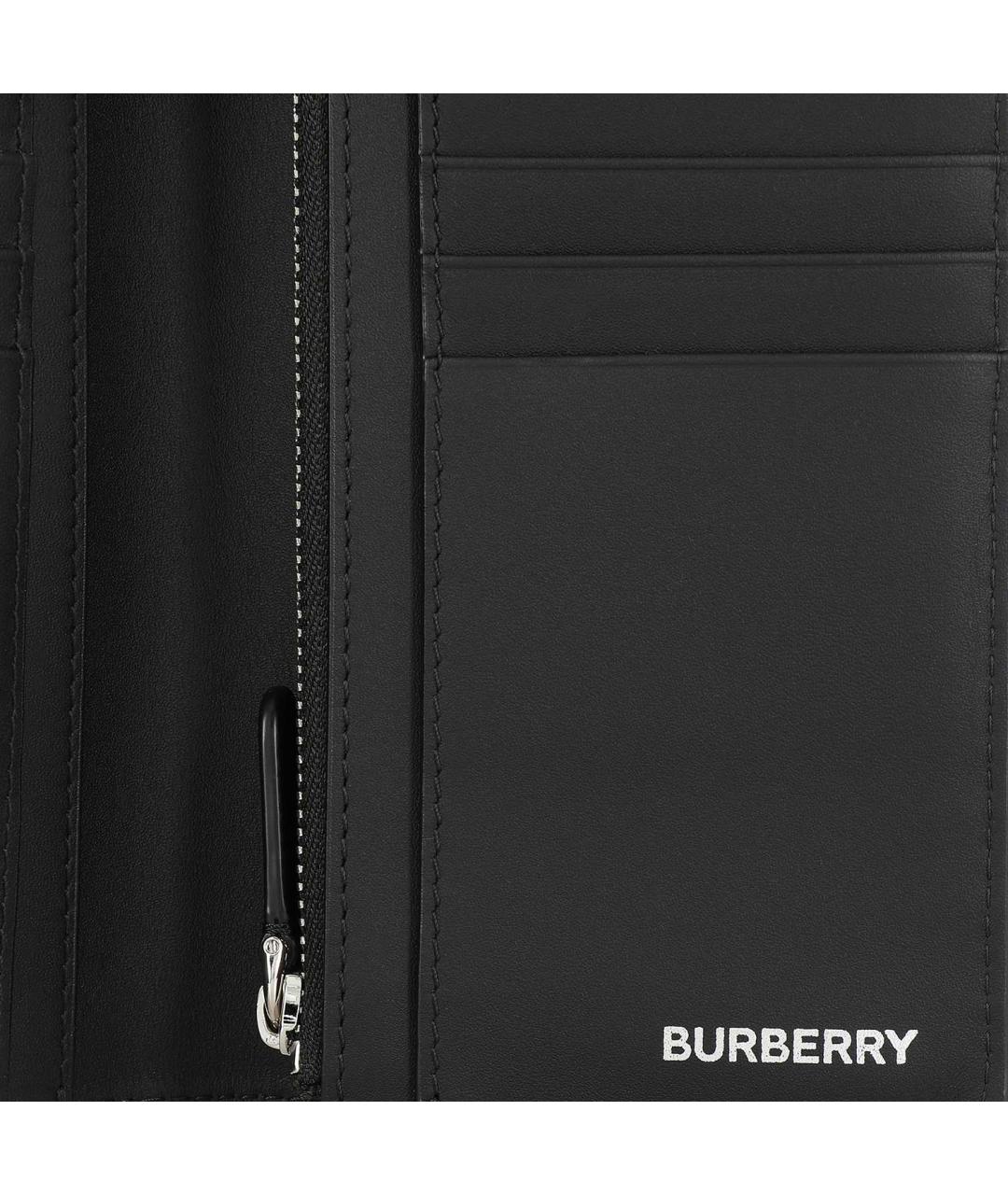 BURBERRY Черный кожаный кошелек, фото 7