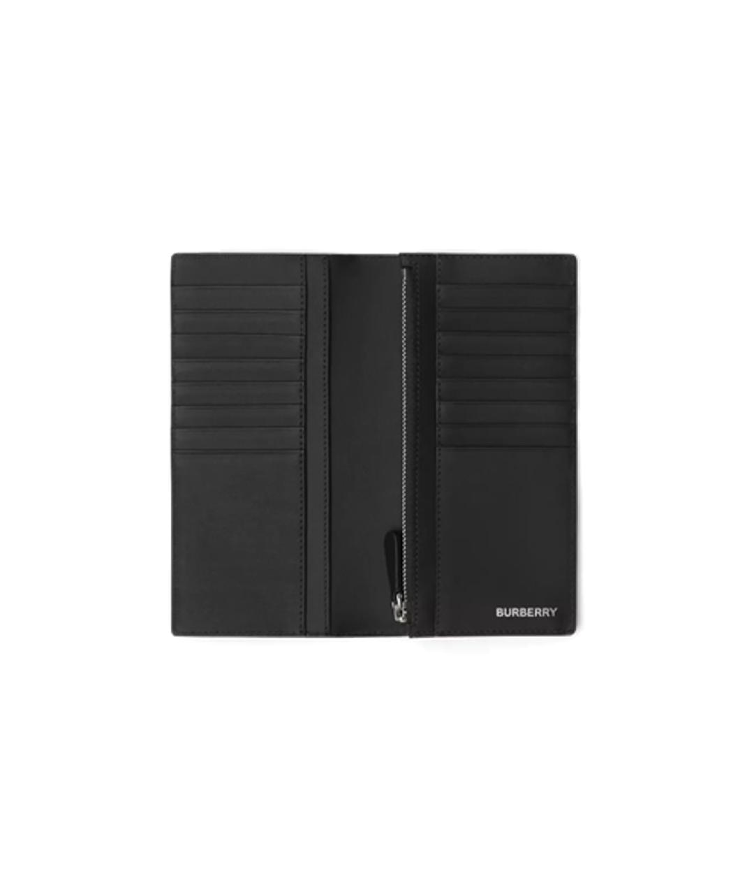 BURBERRY Черный кожаный кошелек, фото 6