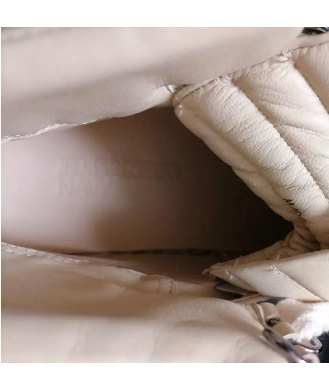 JIL SANDER Желтые кожаные кеды, фото 3