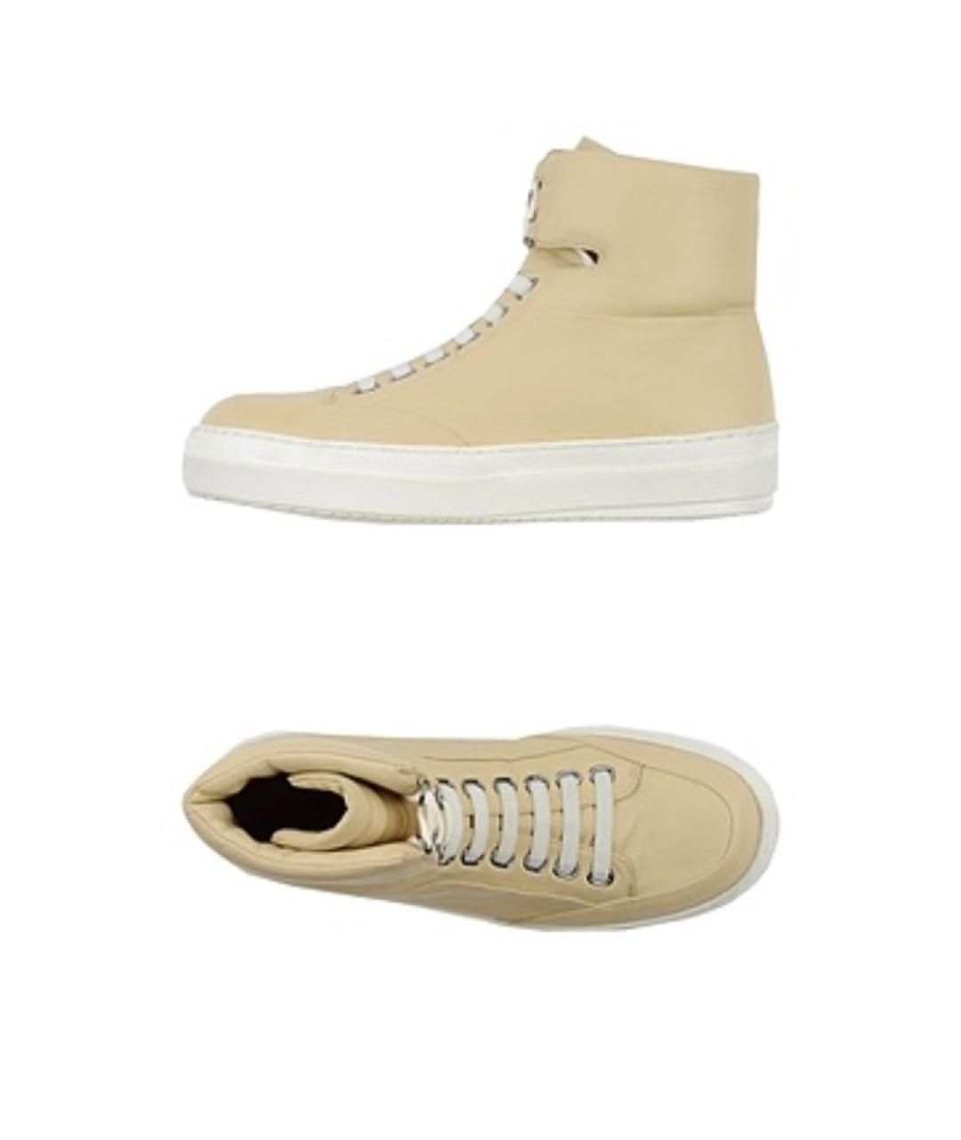 JIL SANDER Желтые кожаные кеды, фото 4