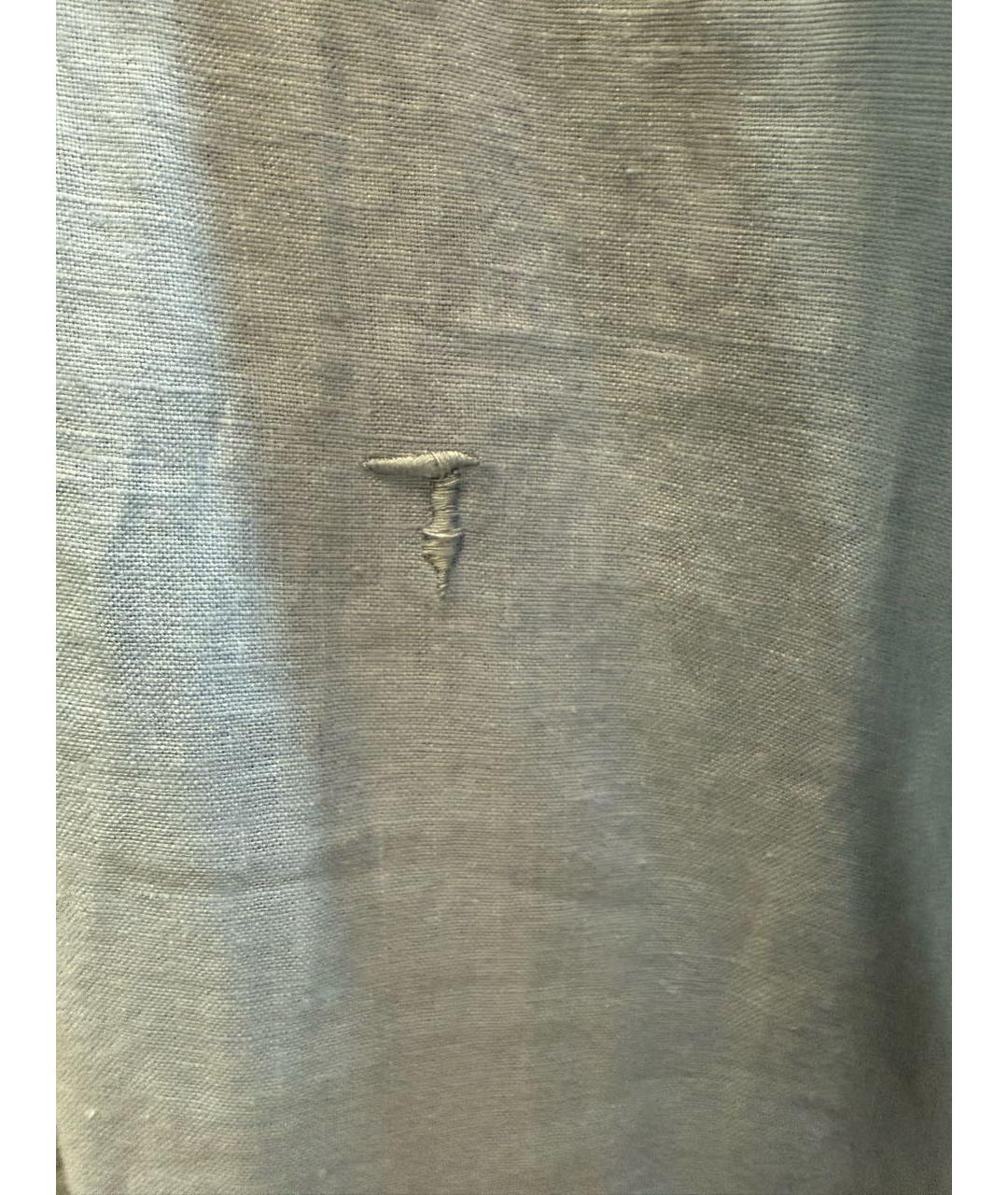 TRUSSARDI JEANS Голубая льняная кэжуал рубашка, фото 3