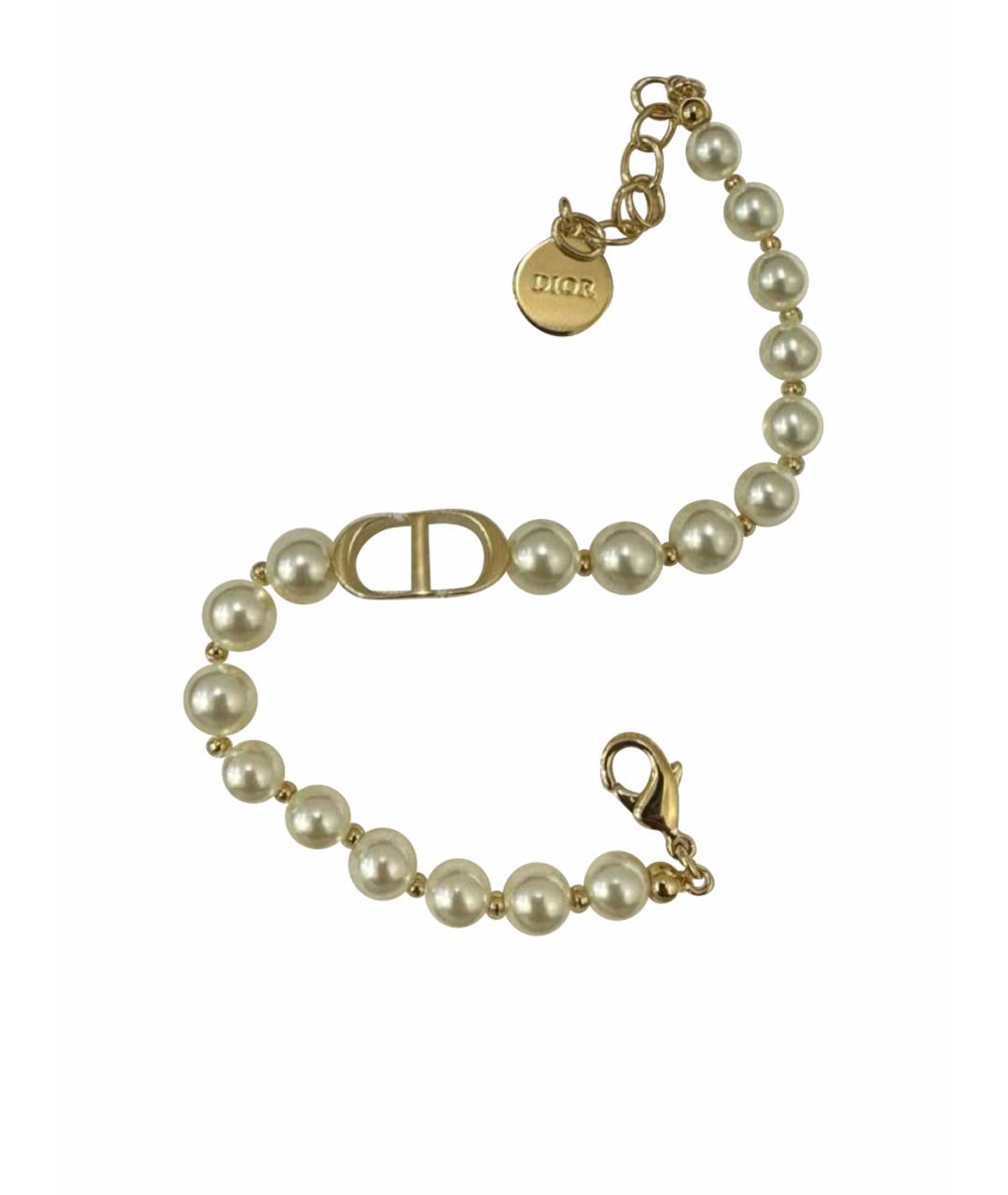 CHRISTIAN DIOR Бежевый жемчужный браслет, фото 1
