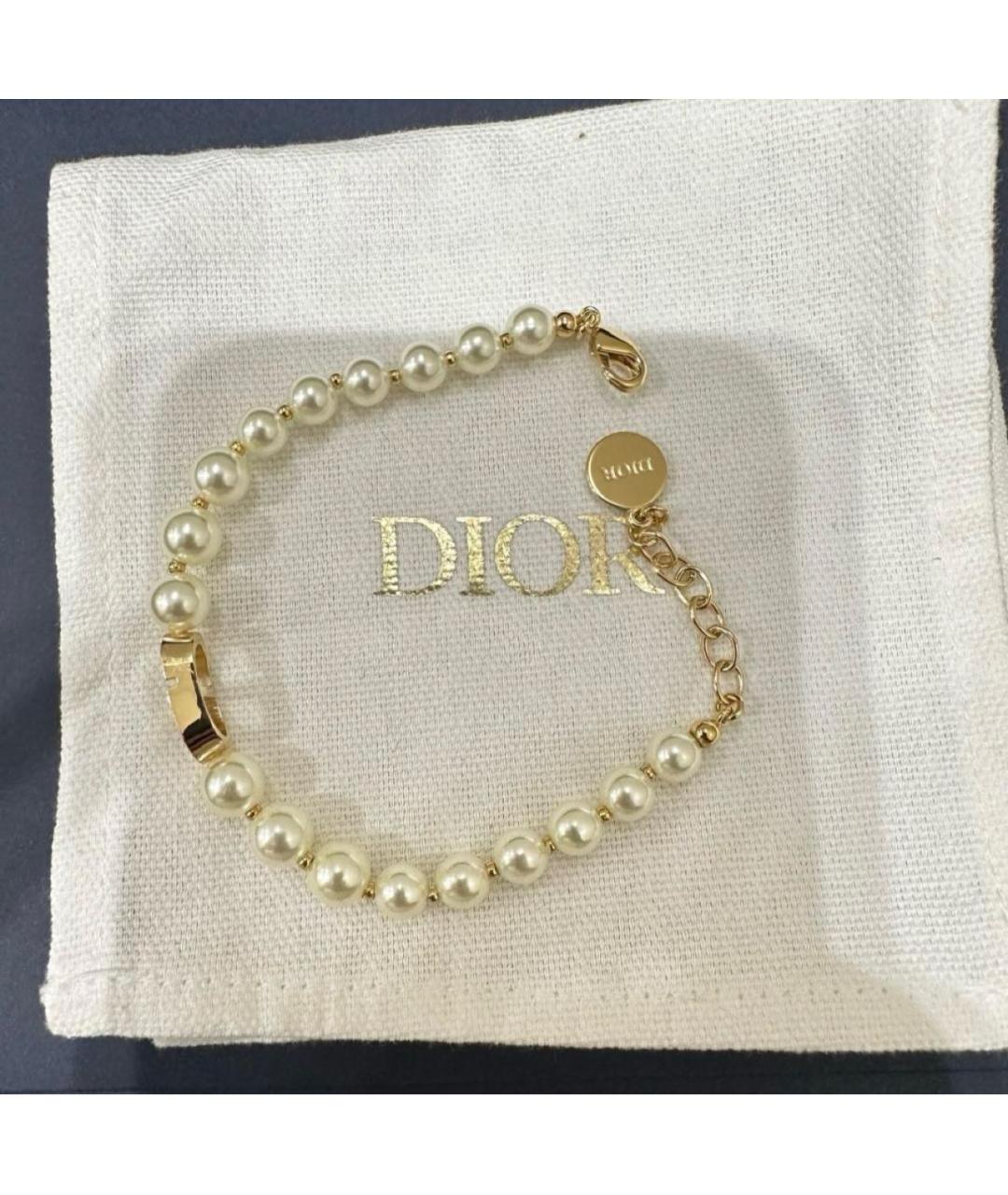 CHRISTIAN DIOR Бежевый жемчужный браслет, фото 3