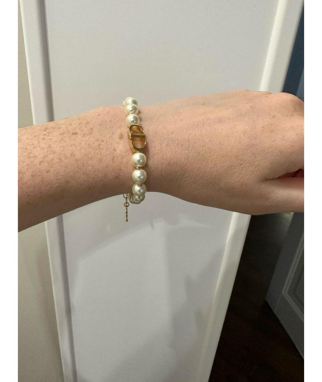 CHRISTIAN DIOR Бежевый жемчужный браслет, фото 2