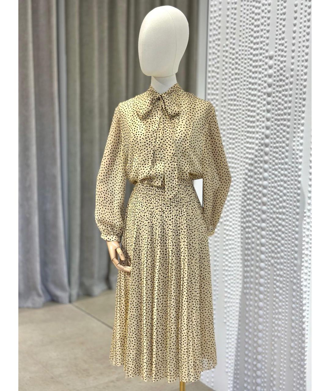 CELINE Мульти шелковое повседневное платье, фото 3