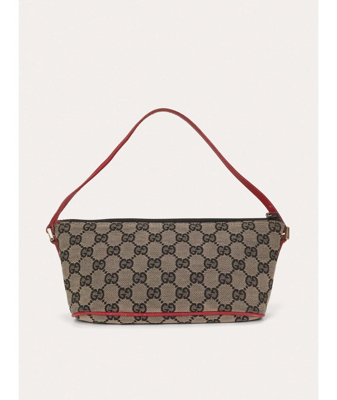 GUCCI Серая жаккардовая сумка с короткими ручками, фото 3