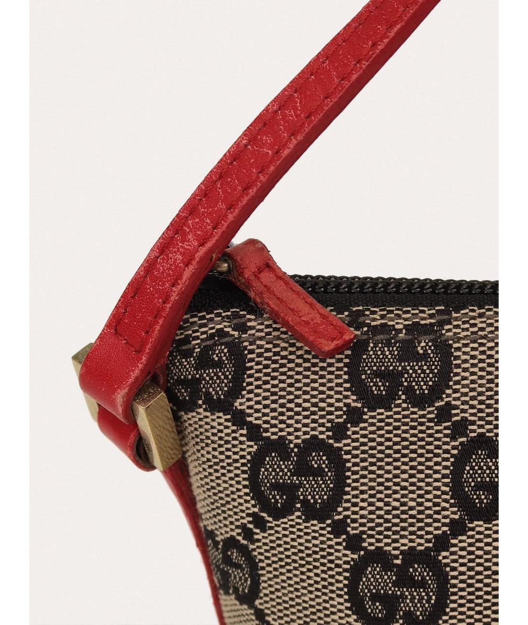 GUCCI Серая жаккардовая сумка с короткими ручками, фото 7