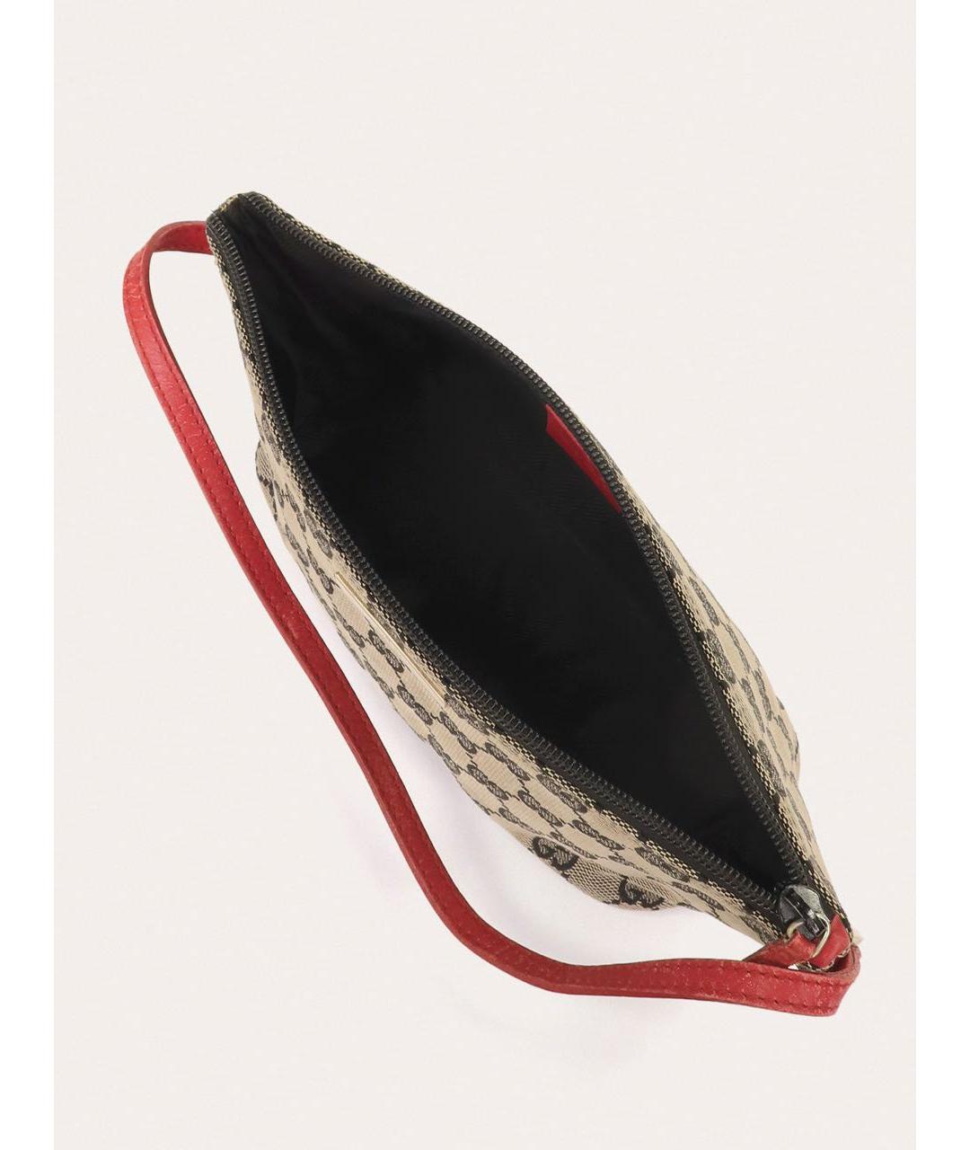 GUCCI Серая жаккардовая сумка с короткими ручками, фото 4