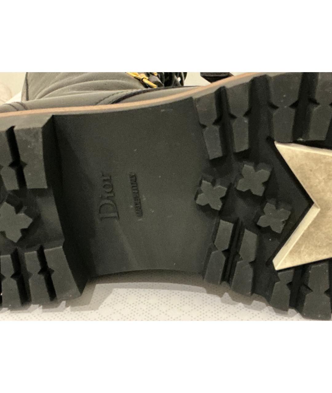 CHRISTIAN DIOR Черные кожаные сапоги, фото 4