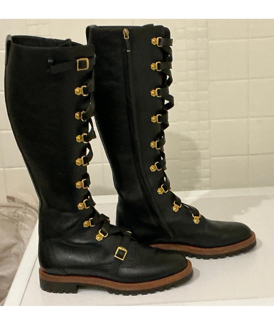 CHRISTIAN DIOR Черные кожаные сапоги, фото 6