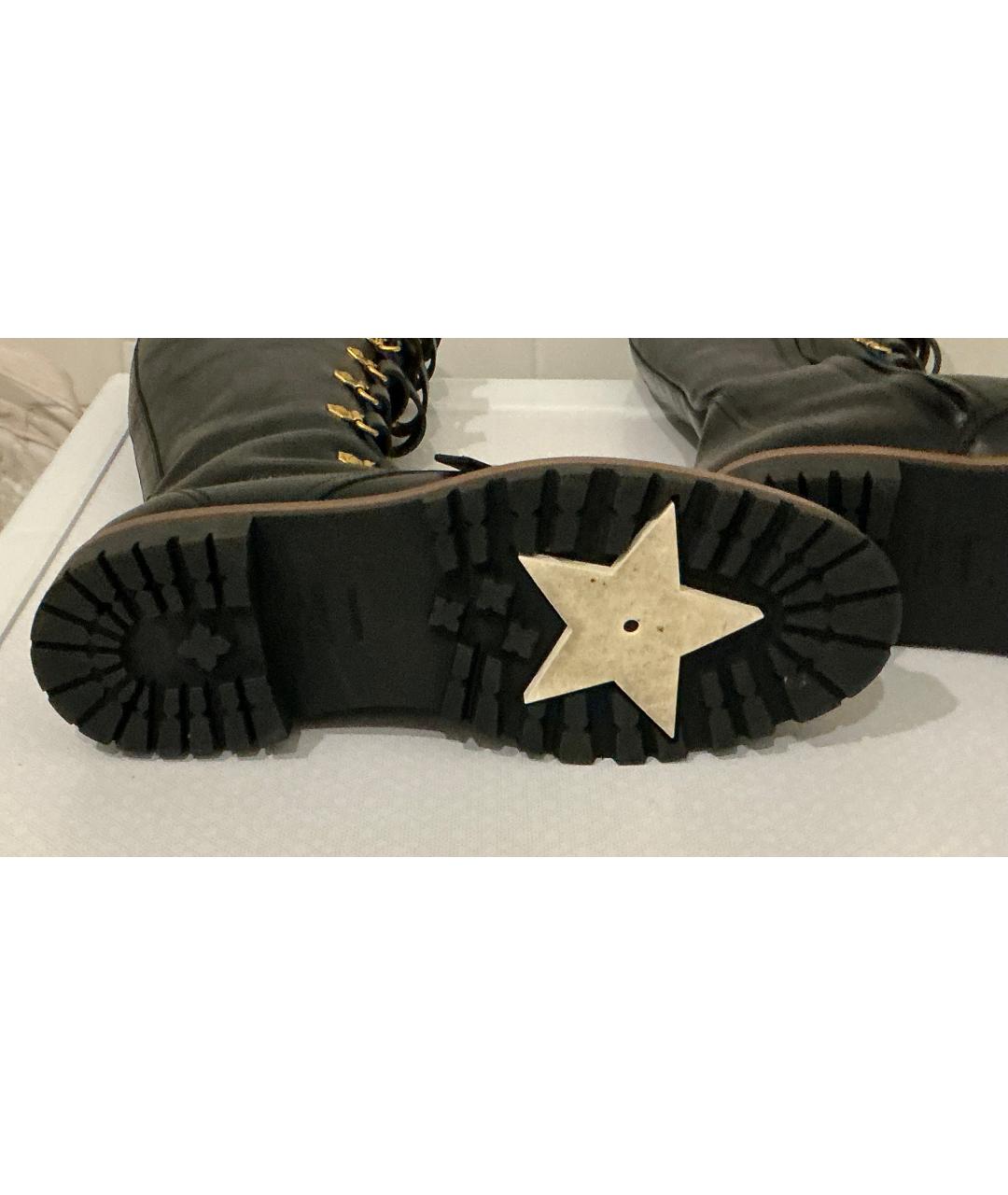 CHRISTIAN DIOR Черные кожаные сапоги, фото 5