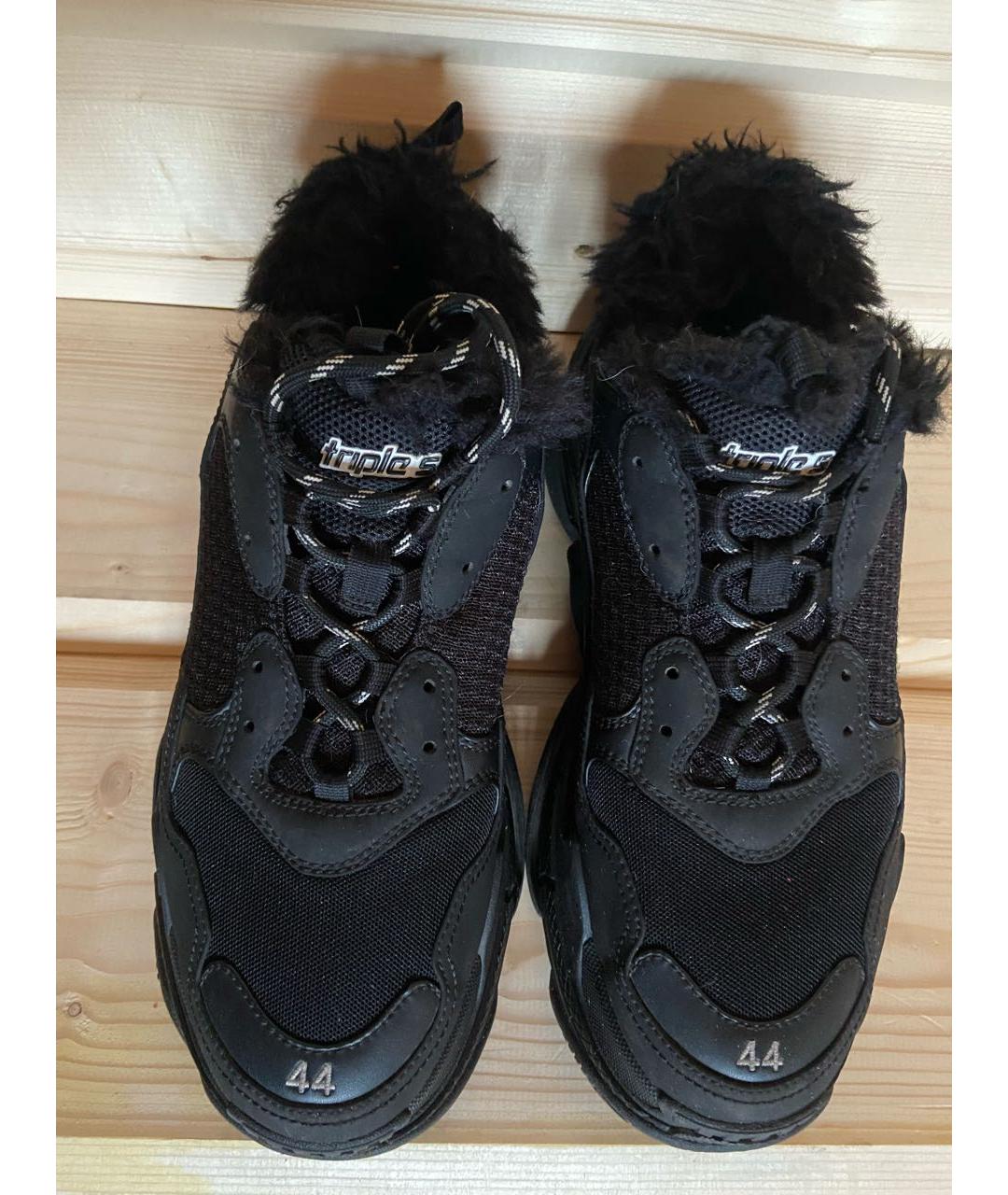 BALENCIAGA Черные текстильные низкие кроссовки / кеды, фото 2