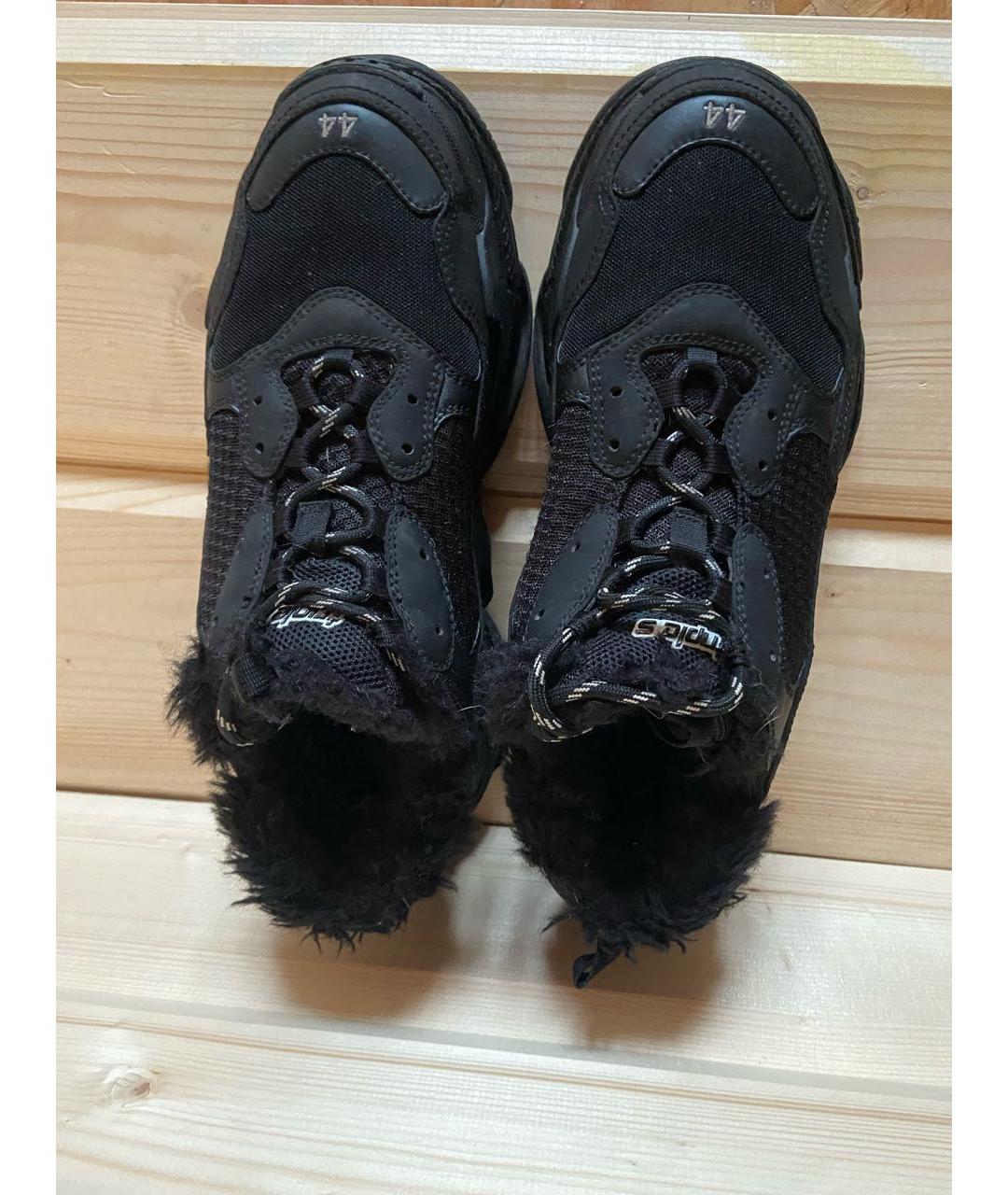 BALENCIAGA Черные текстильные низкие кроссовки / кеды, фото 3