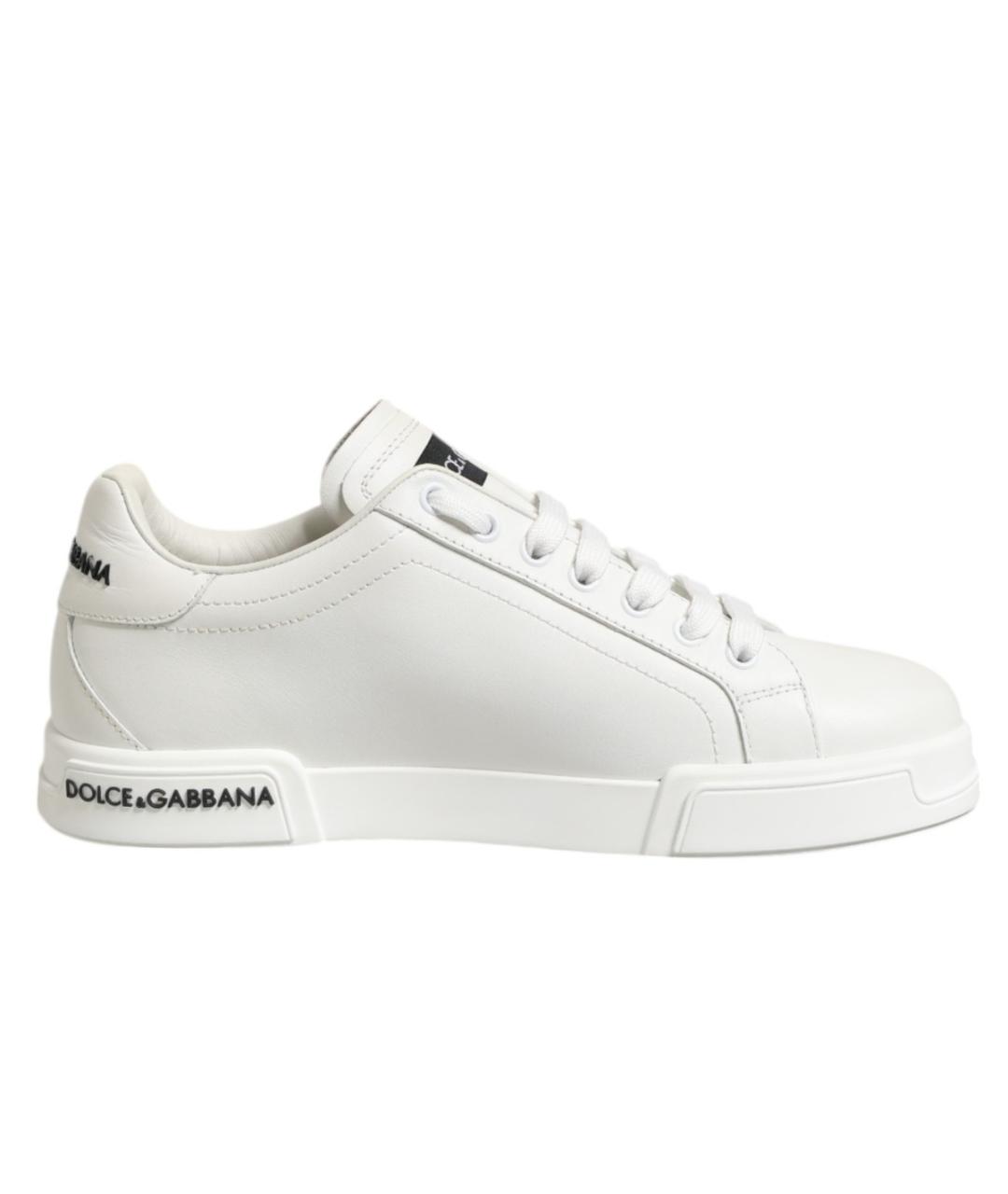 DOLCE&GABBANA Белые кожаные низкие кроссовки / кеды, фото 1