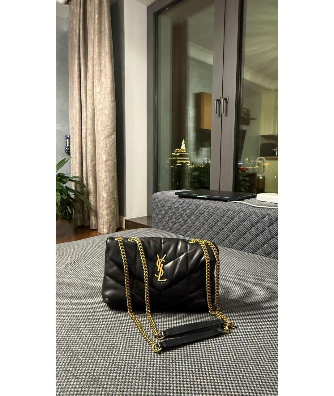 SAINT LAURENT Черная кожаная сумка через плечо, фото 7