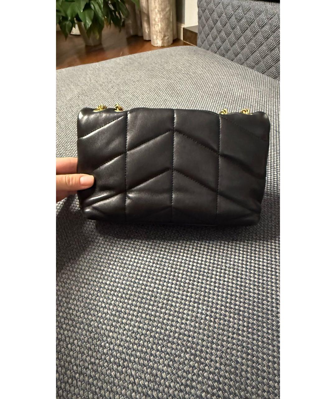 SAINT LAURENT Черная кожаная сумка через плечо, фото 2