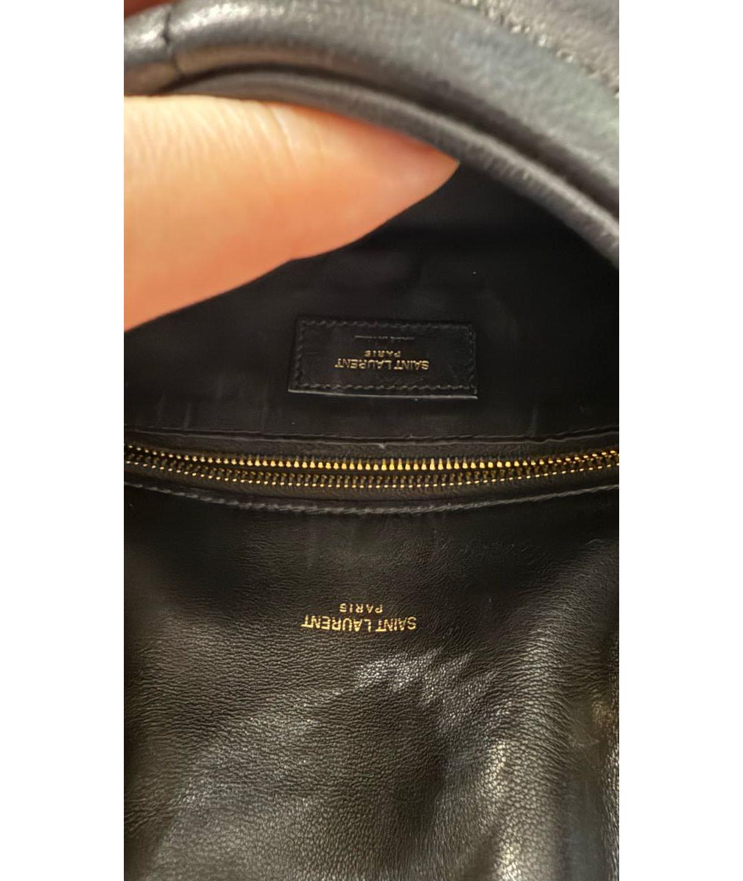 SAINT LAURENT Черная кожаная сумка через плечо, фото 5