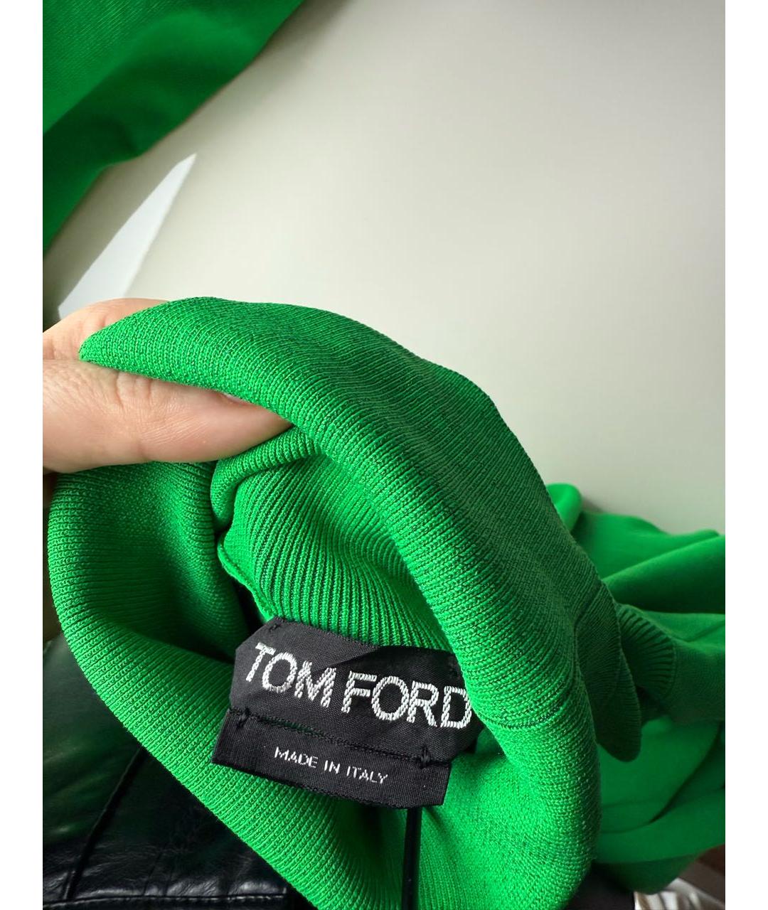 TOM FORD Зеленая шелковая водолазка, фото 3