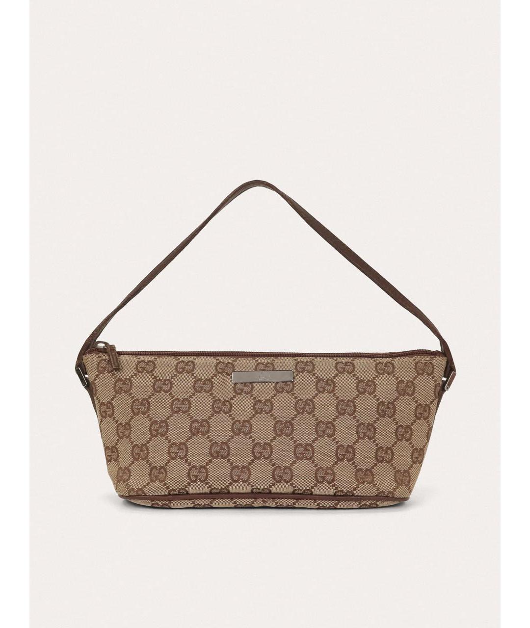 GUCCI Бежевая кожаная сумка с короткими ручками, фото 9