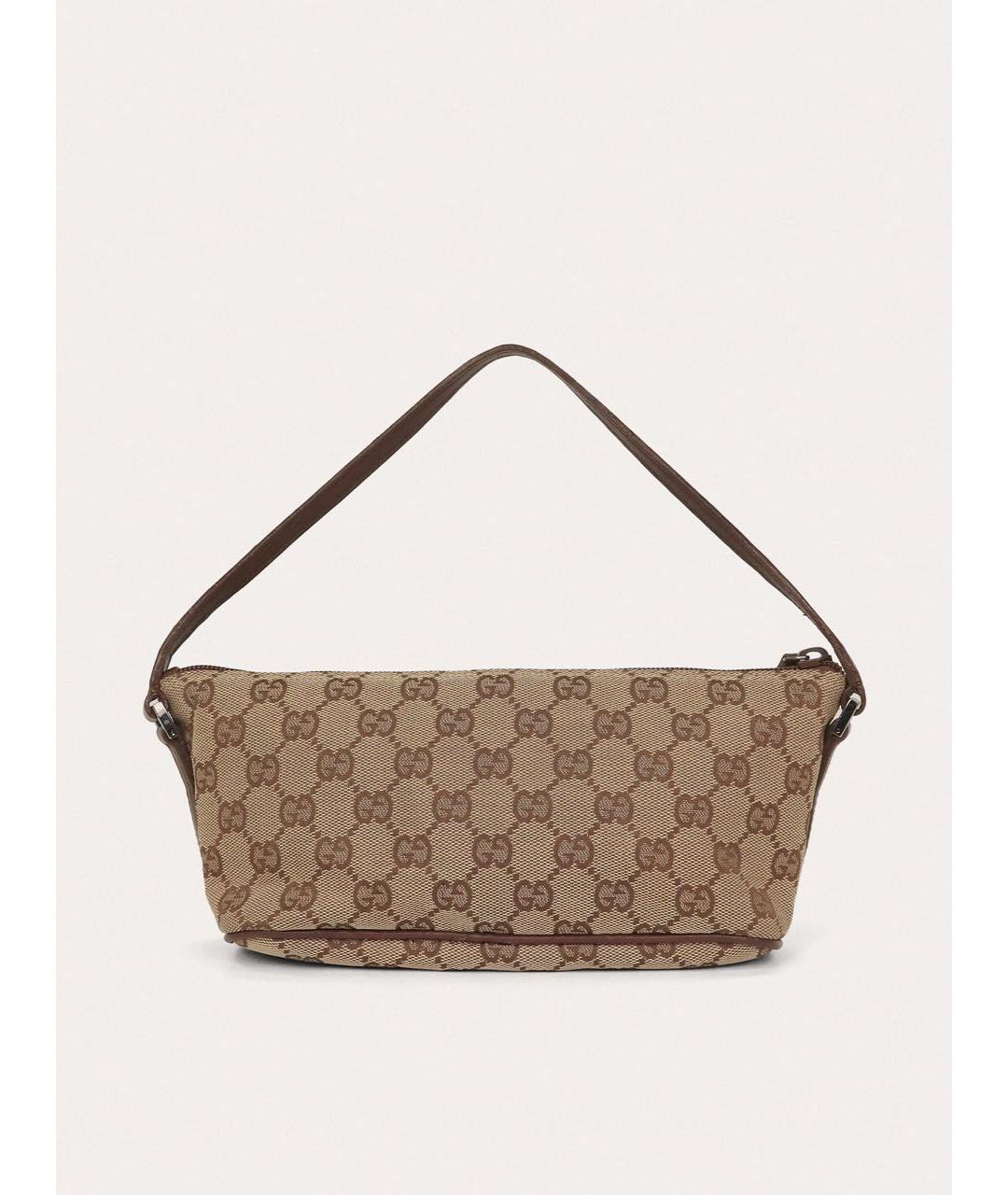 GUCCI Бежевая кожаная сумка с короткими ручками, фото 3