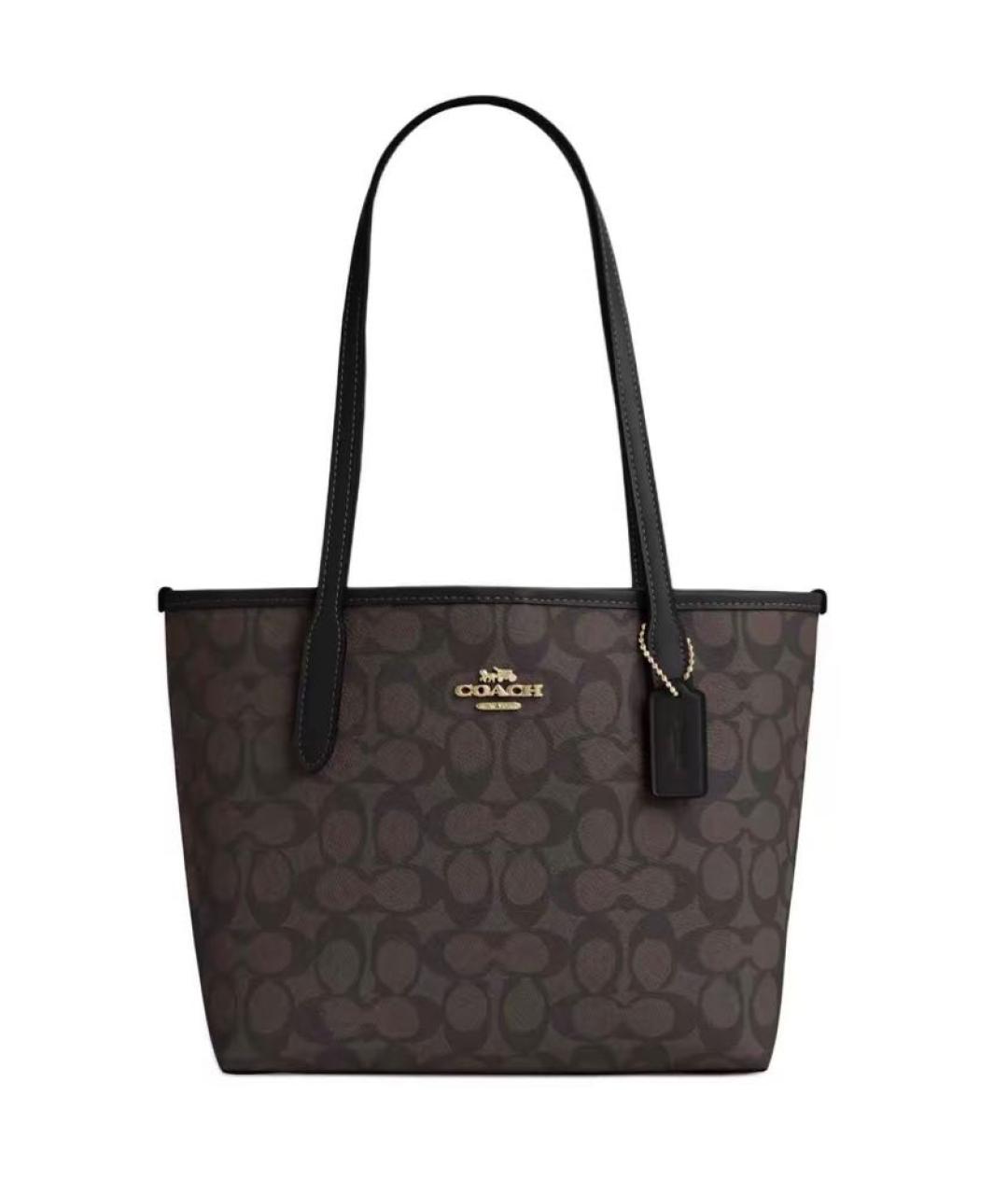 COACH Коричневая кожаная сумка тоут, фото 7