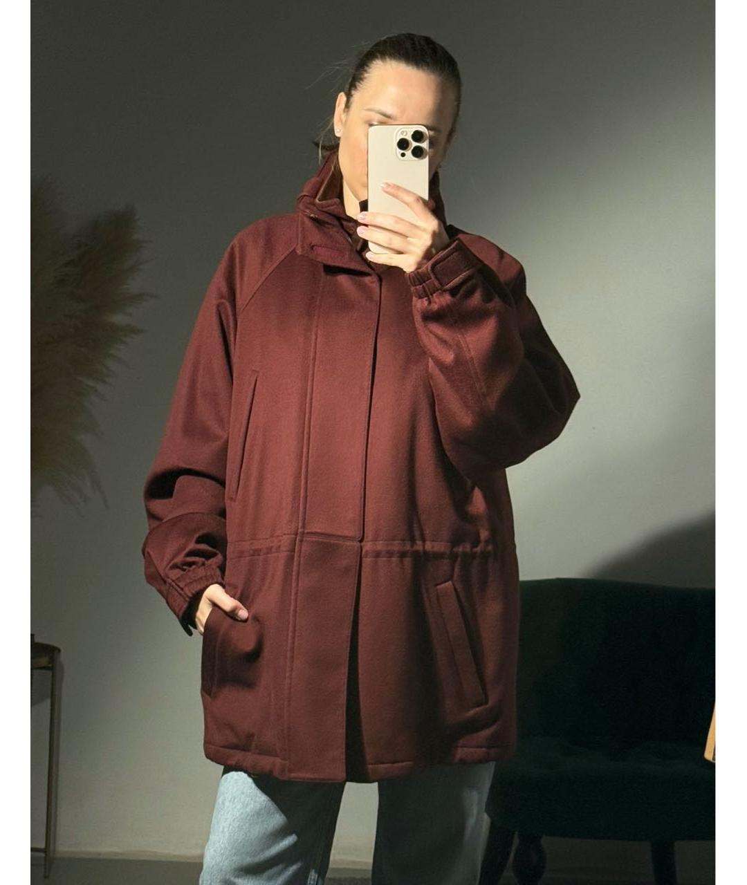 LORO PIANA Бордовая кашемировая парка, фото 5