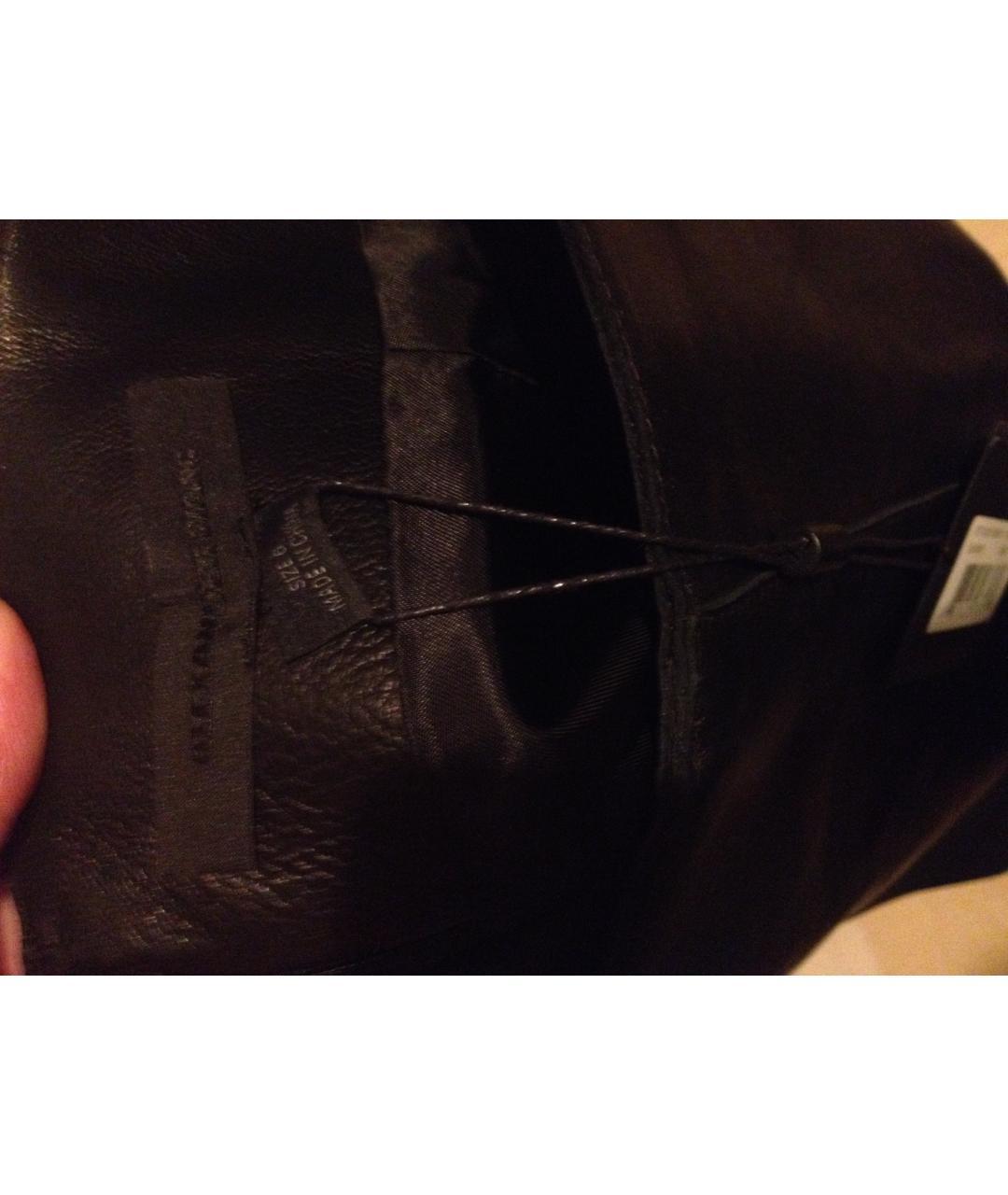 ALEXANDER WANG Черная кожаная юбка мини, фото 5