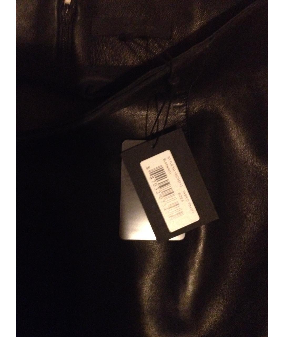 ALEXANDER WANG Черная кожаная юбка мини, фото 4