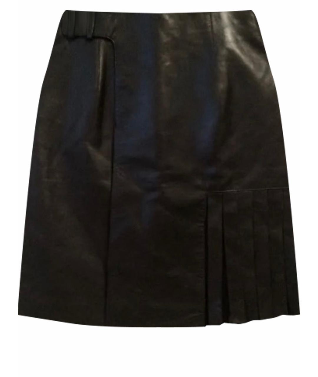 ALEXANDER WANG Черная кожаная юбка мини, фото 9