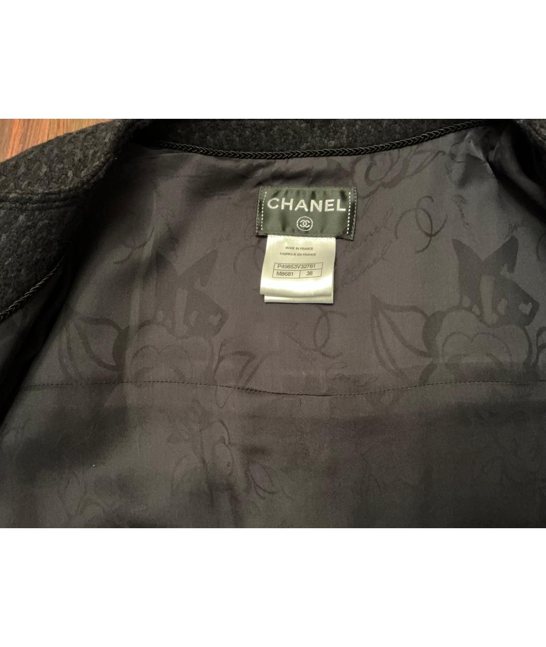 CHANEL Темно-синее шерстяное пальто, фото 6