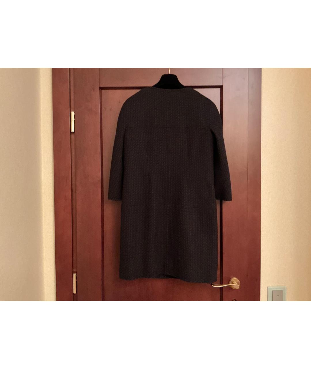 CHANEL Темно-синее шерстяное пальто, фото 2