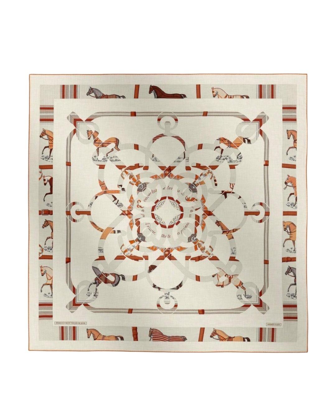 HERMES Бежевый кашемировый платок, фото 1