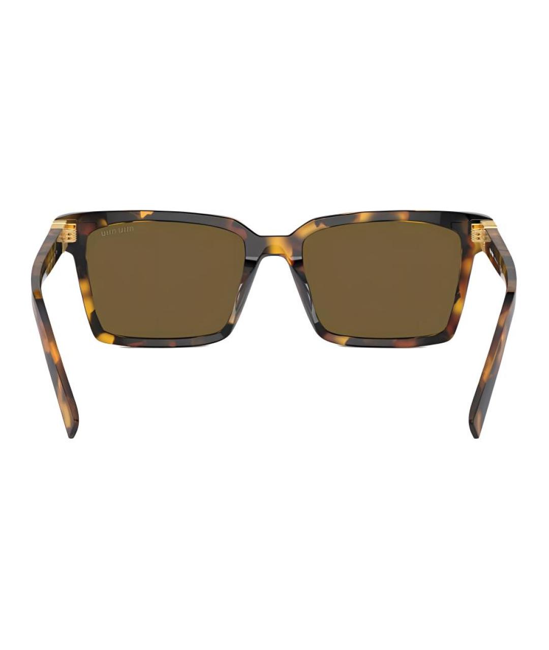 MIU MIU Коричневые пластиковые солнцезащитные очки, фото 4