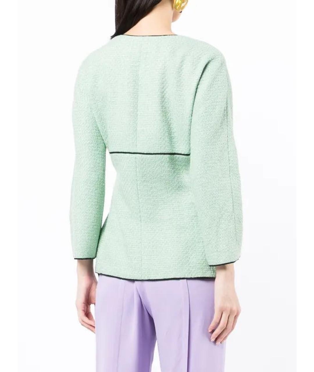 CHANEL Бирюзовый хлопковый жакет/пиджак, фото 6