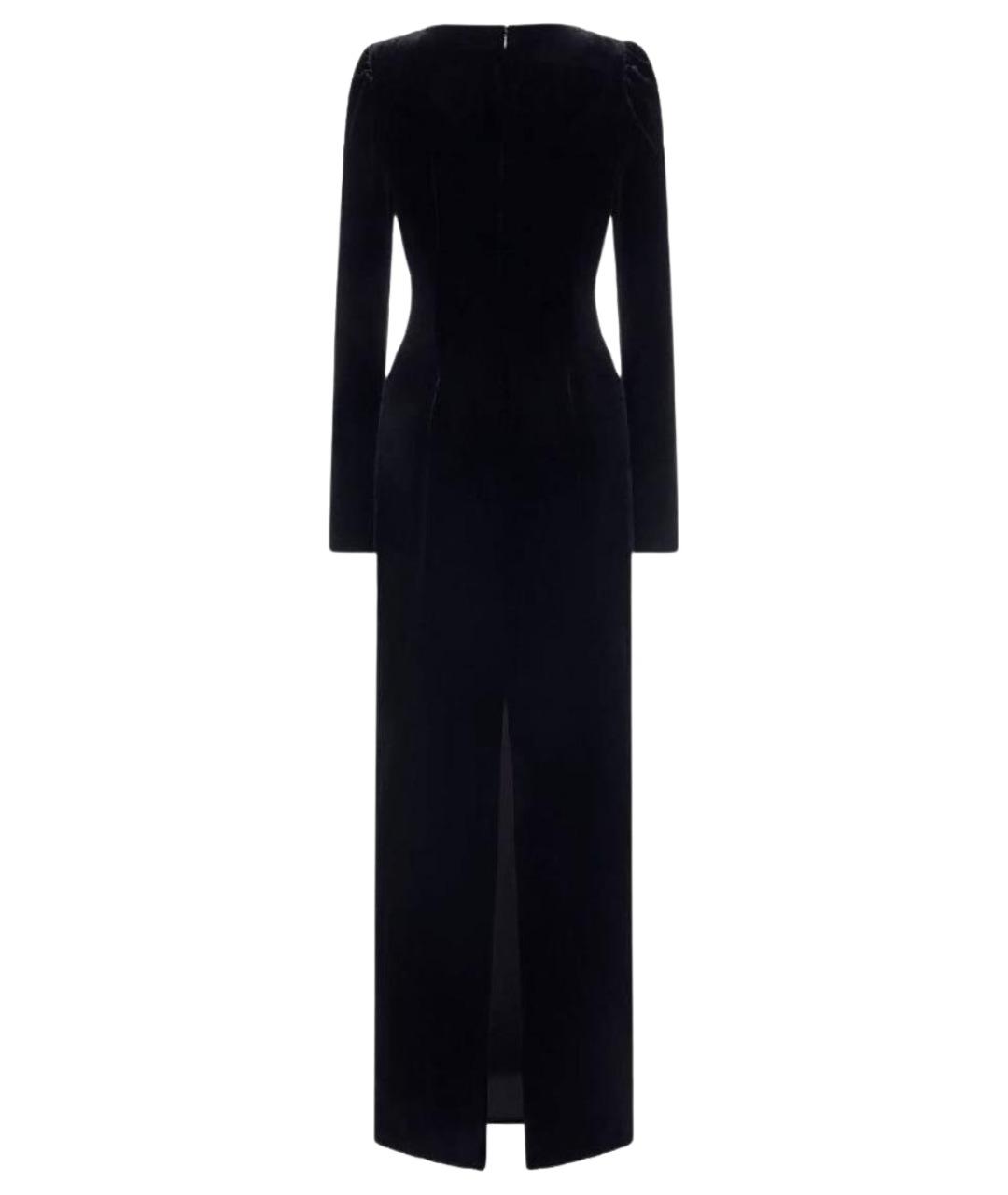 ALESSANDRA RICH Черное велюровое вечернее платье, фото 2