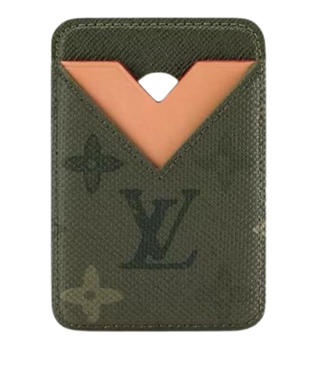 LOUIS VUITTON Хаки кожаный кардхолдер, фото 1