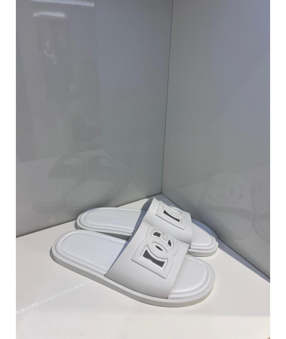 DOLCE&GABBANA Белые шлепанцы, фото 2