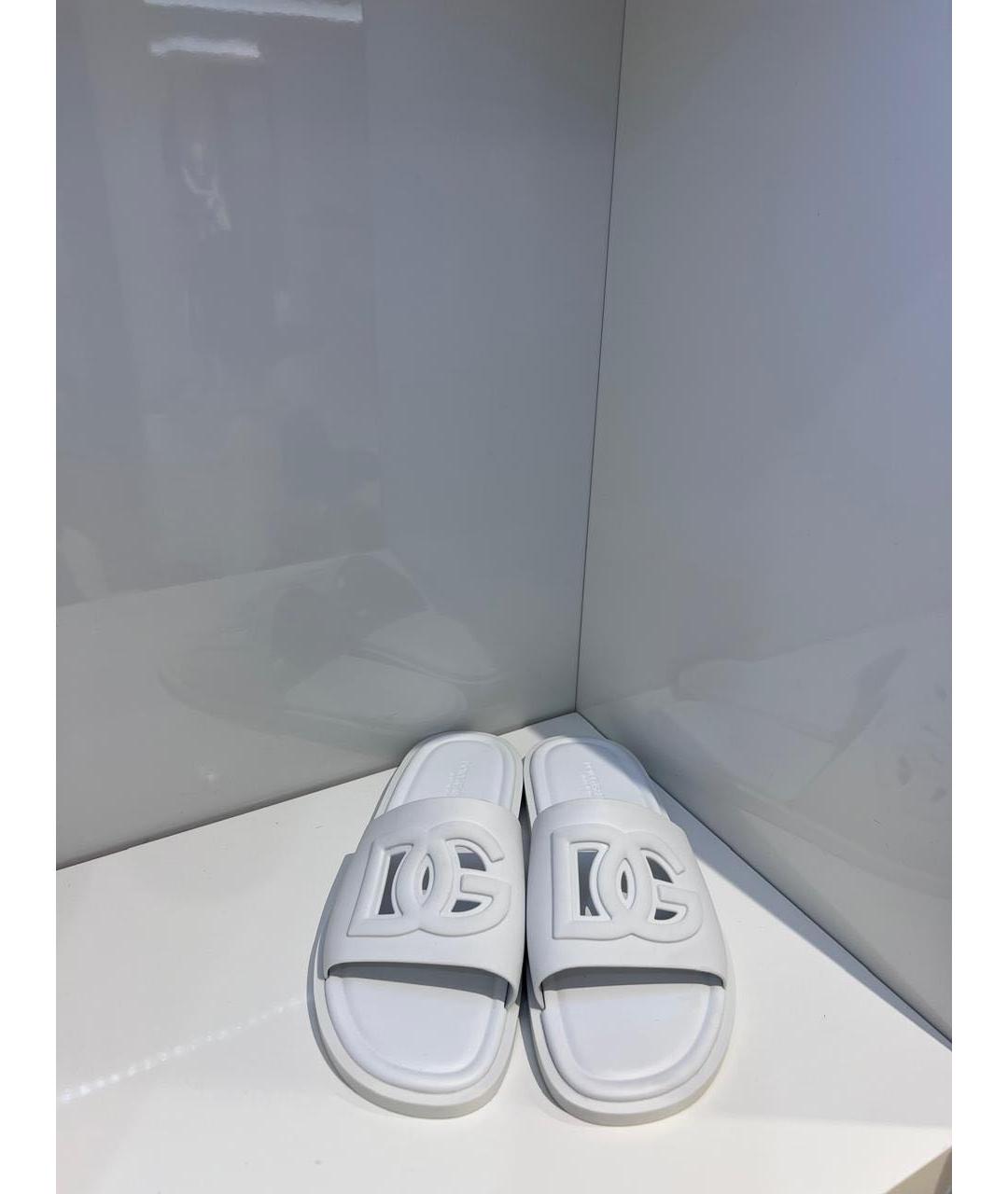 DOLCE&GABBANA Белые шлепанцы, фото 3