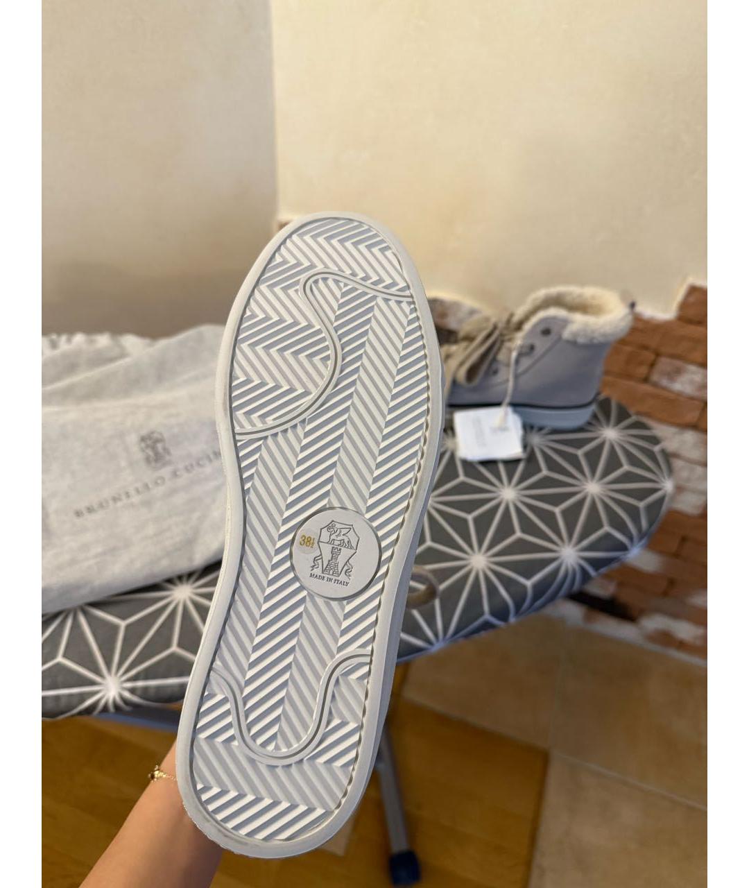 BRUNELLO CUCINELLI Бежевые замшевые кеды, фото 6