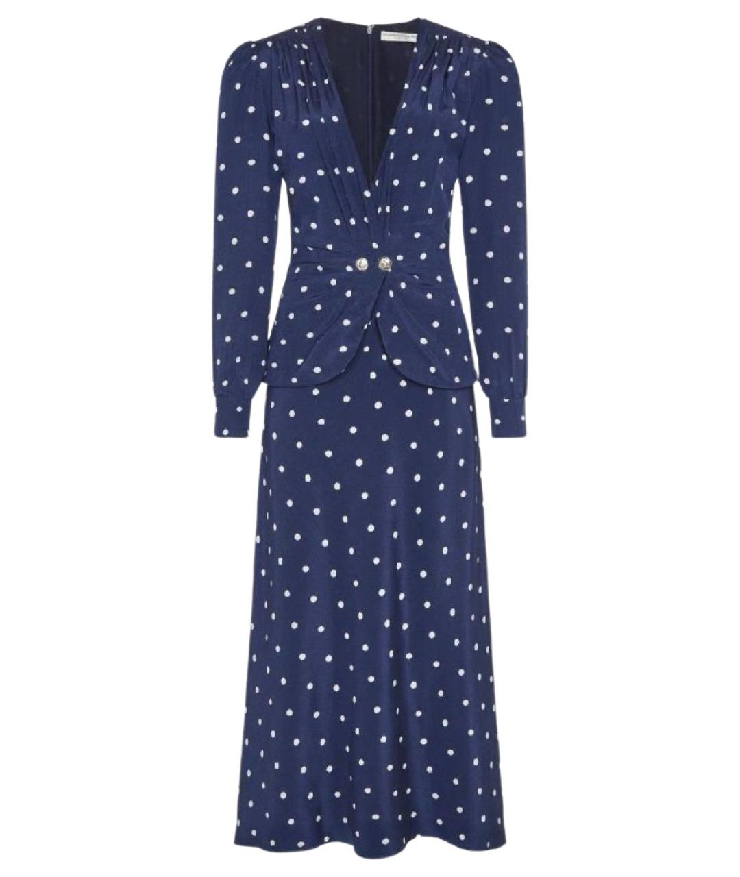 ALESSANDRA RICH Темно-синее шелковое платье, фото 1