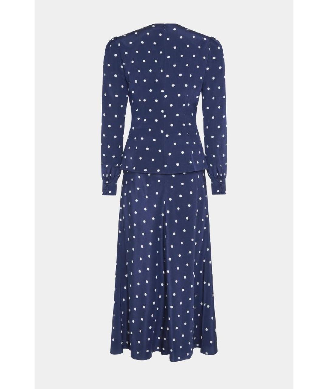 ALESSANDRA RICH Темно-синее шелковое платье, фото 5