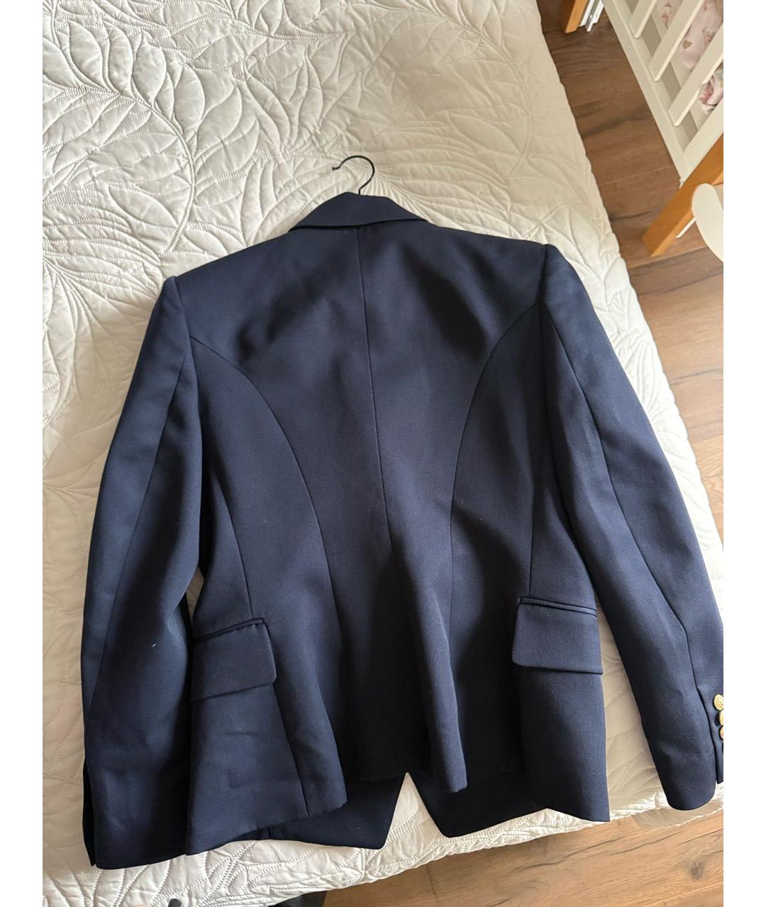 BALMAIN Темно-синий шерстяной жакет/пиджак, фото 2