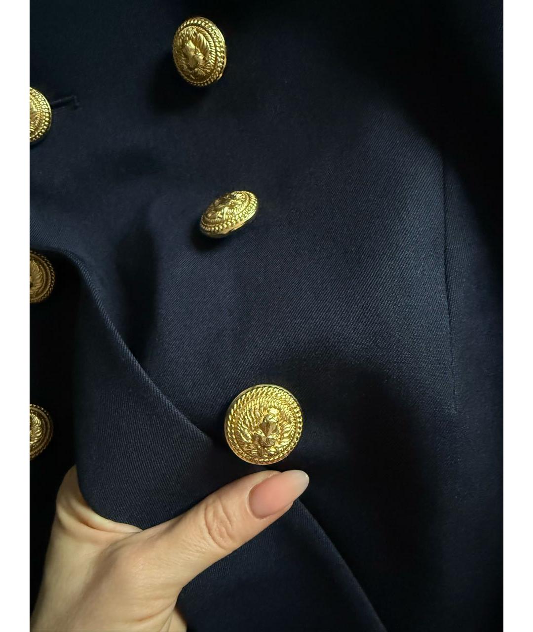 BALMAIN Темно-синий шерстяной жакет/пиджак, фото 4